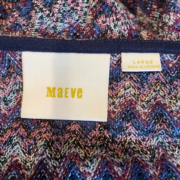 Anthropologie Maeve Westwater chevron stripe knit dress. Size large. - Picture 9 of 10